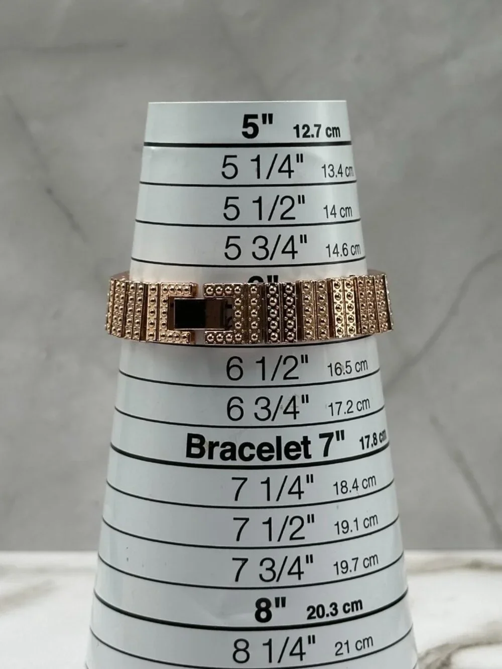 Rose Gold Tone Rhinestone Watch Womens Square Dial 20MM New Battery 6.5 Inch